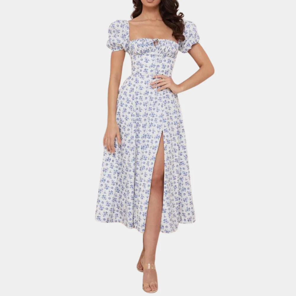 Sylvie – Floral Dress with Slit