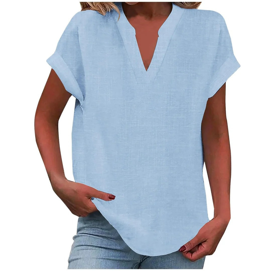 Maureen – Relaxed V-Neck Blouse