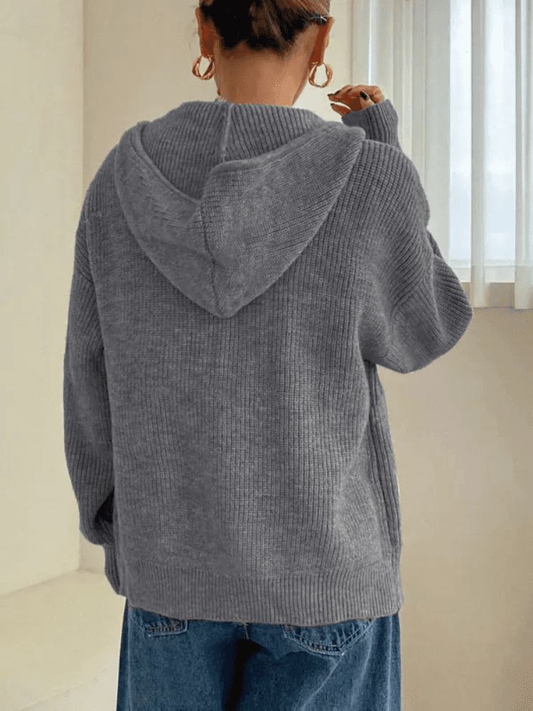 Lyka – Ribbed Zip-Up Cardigan