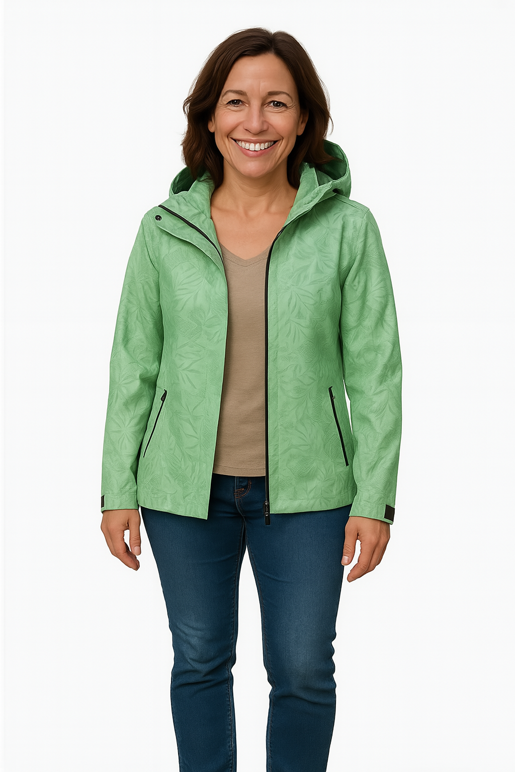 Jenissa | Waterproof Jacket with Leaf Print