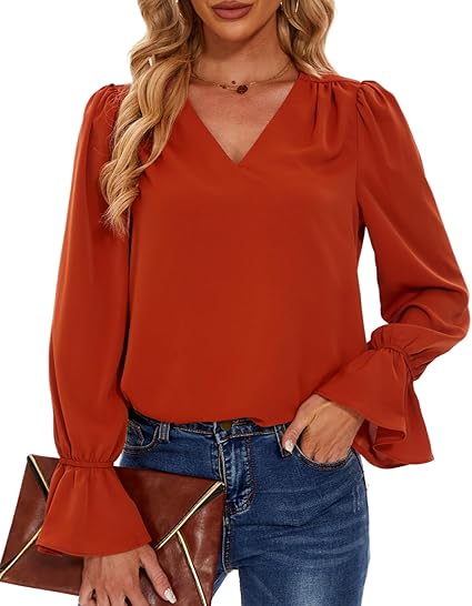 Josan | Ruffle Sleeve Chiffon Blouse