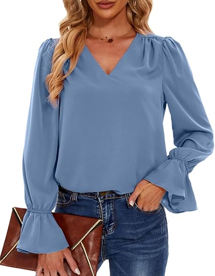 Josan | Ruffle Sleeve Chiffon Blouse