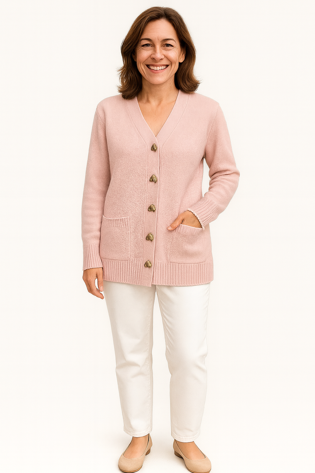 Aidela – Cardigan with Heart Buttons