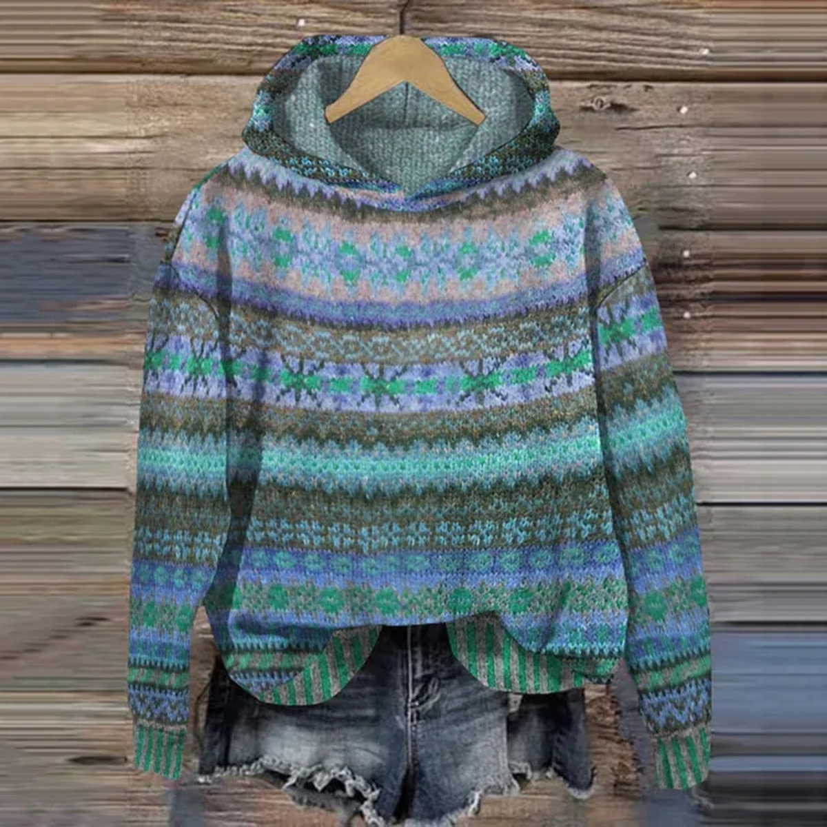 Ellie – Ethnic Pattern Hoodie