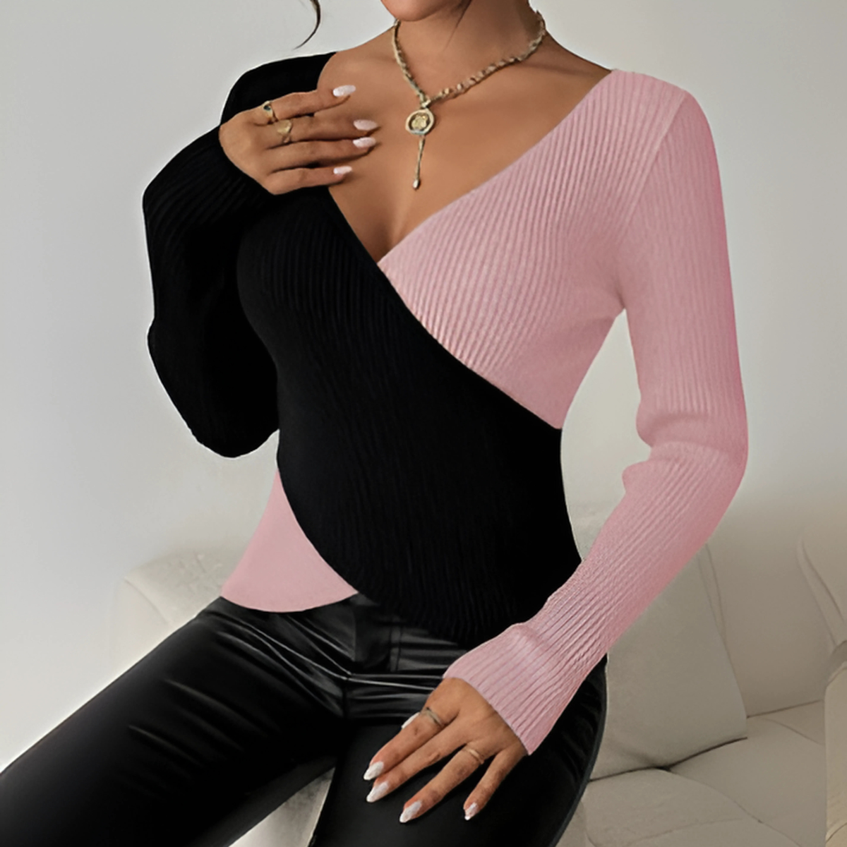 Maeve – Two-Tone Glam Blouse