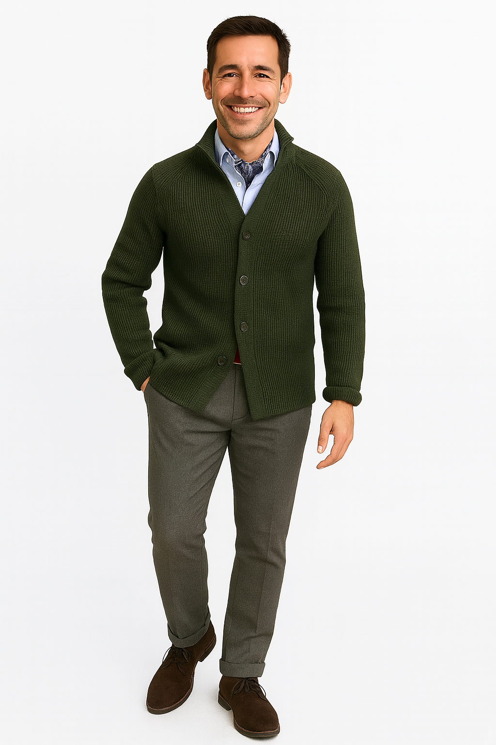 Edwin – Thick Knitted Cardigan with Pockets