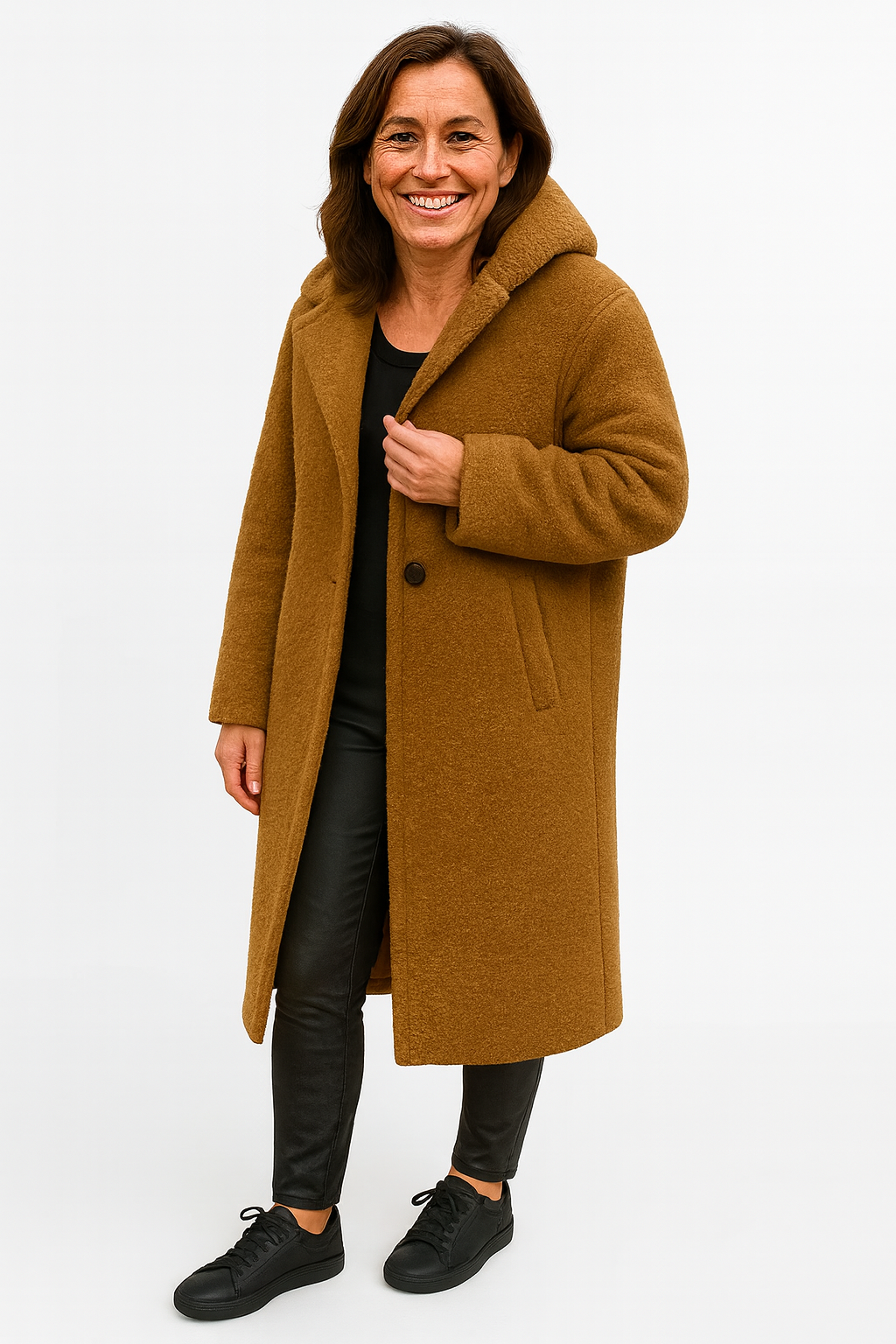 Issera – Long Wool Hooded Coat