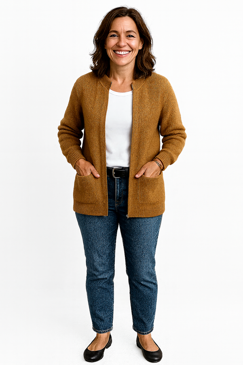 Emazela – Casual Knitted Zip Cardigan