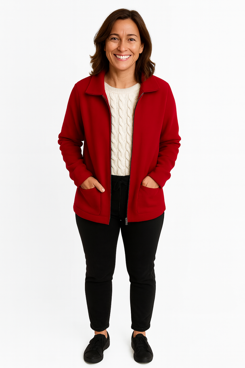 Rasilla – Loose Turn-down Collar Jacket with Pockets