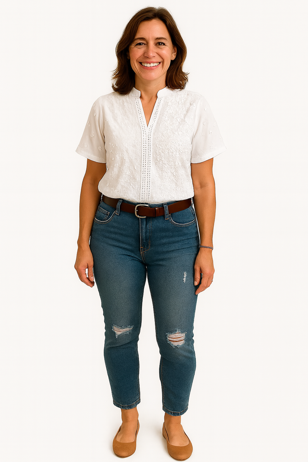 Amelia | Embroidered Buttoned Blouse