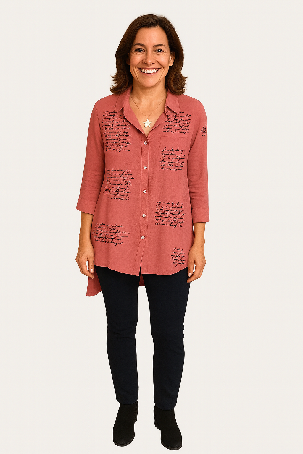 Livie | Versatile Letter-Print Shirt