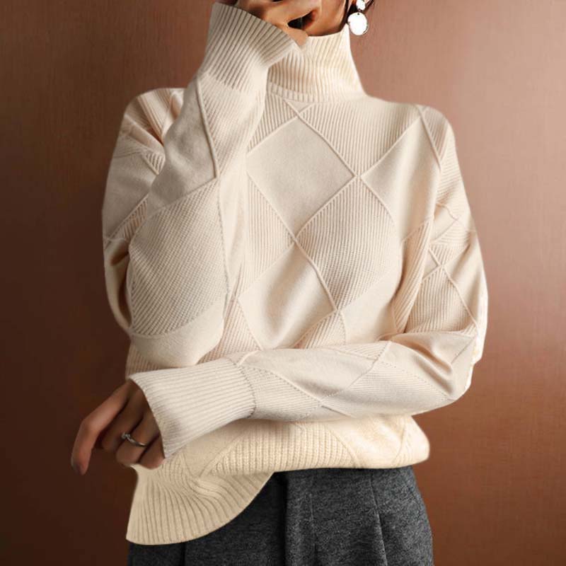 Jennifer – Geometric Turtleneck Sweater