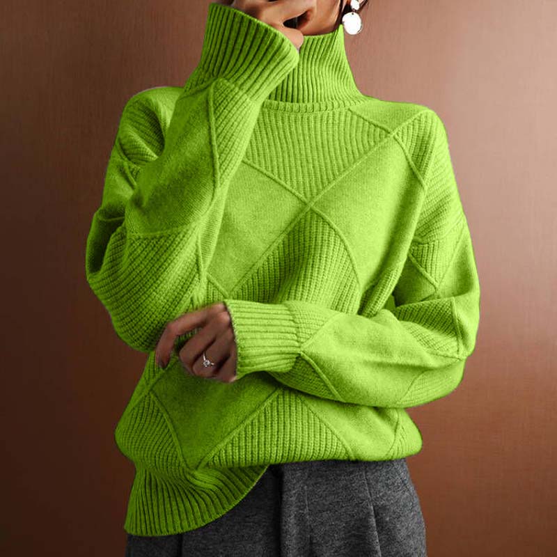 Jennifer – Geometric Turtleneck Sweater