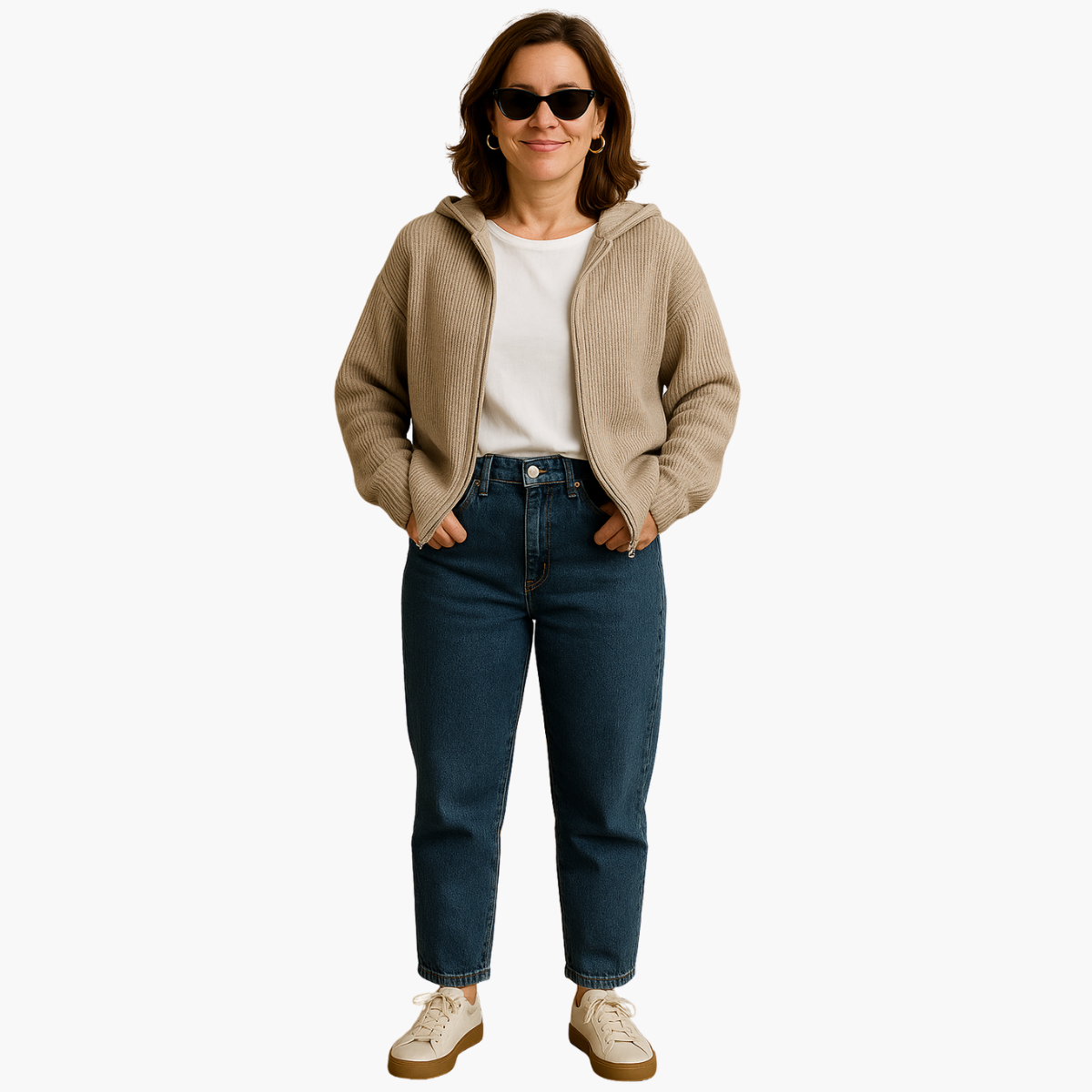 Lyka – Ribbed Zip-Up Cardigan