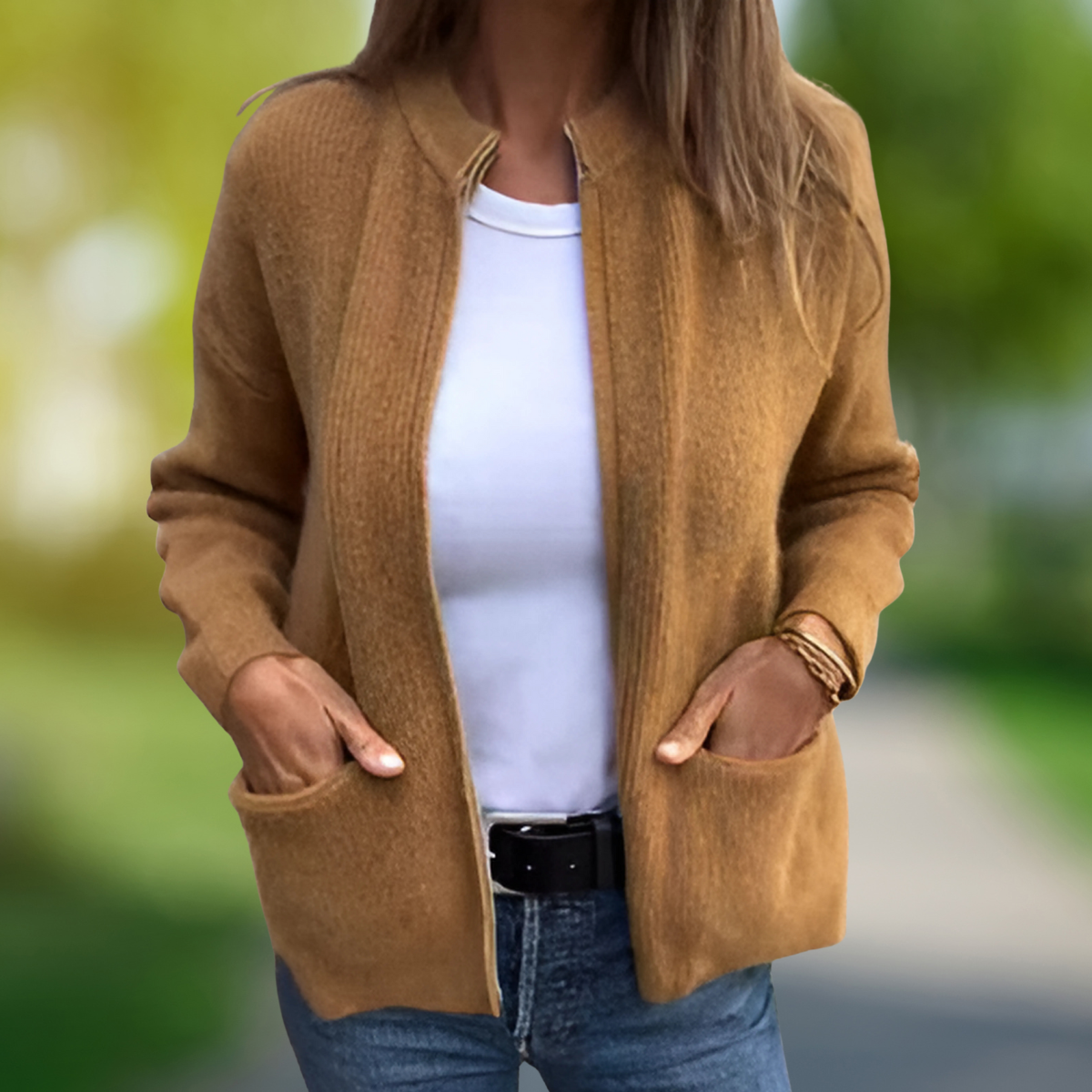 Emazela – Casual Knitted Zip Cardigan