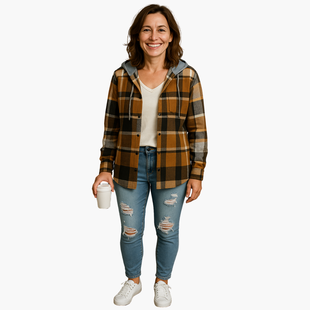 Angela – Plaid Hooded Jacket