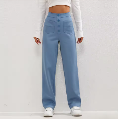 Calantha | High-Waisted Buckle Trousers
