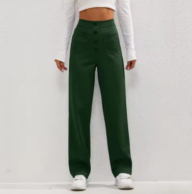 Calantha | High-Waisted Buckle Trousers