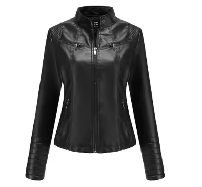 Vicenta – Bright Red V-Neck Leather Jacket