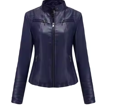 Vicenta – Bright Red V-Neck Leather Jacket