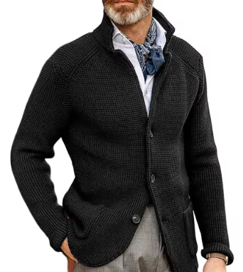 Edwin – Thick Knitted Cardigan with Pockets