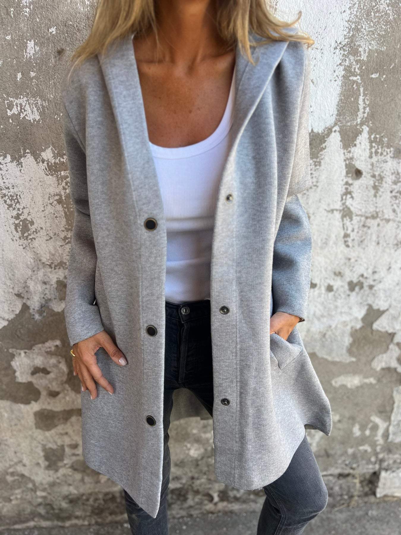 Carmela – Hooded Button Cardigan