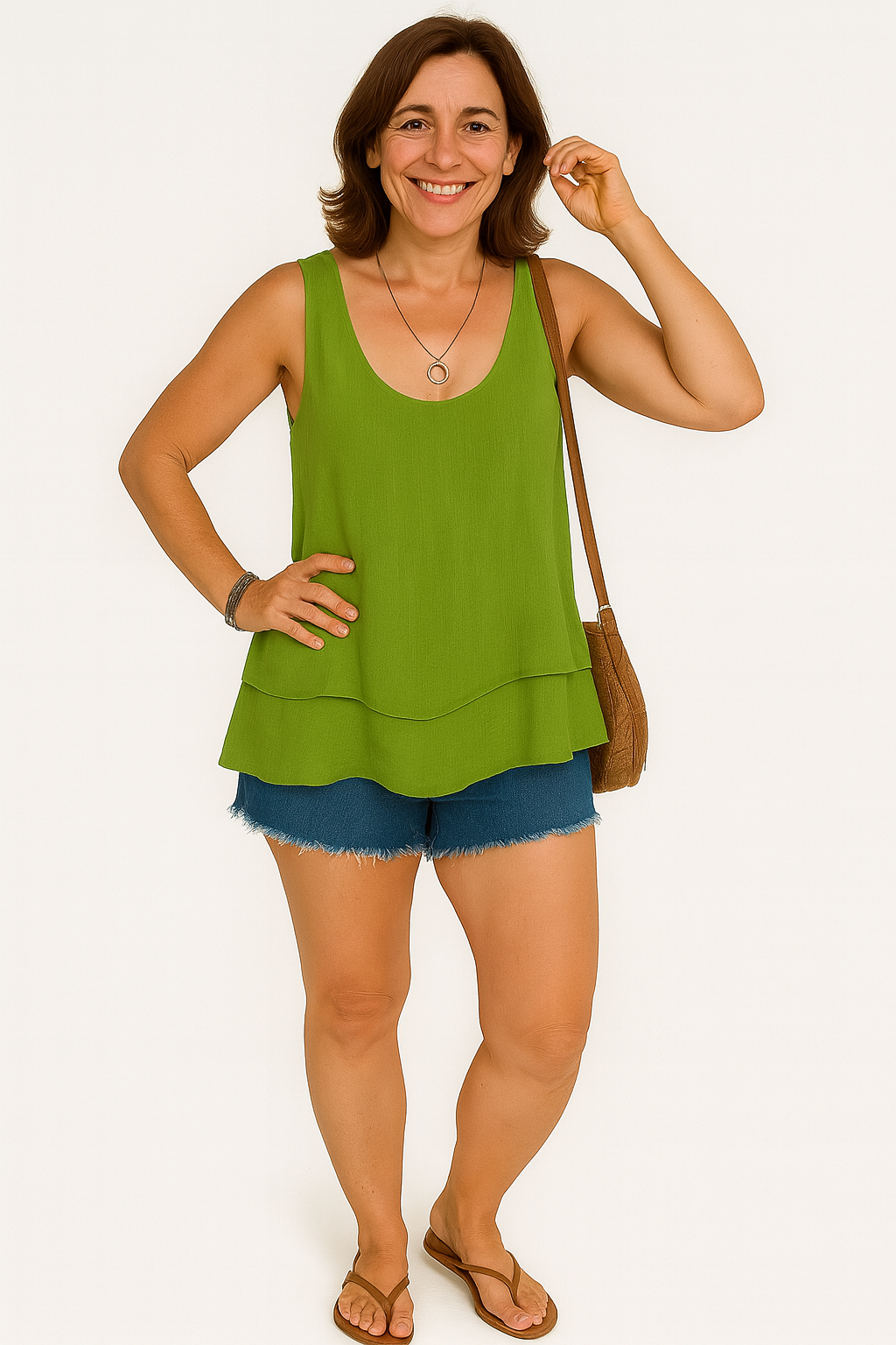 Sylvanna | Flowy Ruffled Sleeveless Top