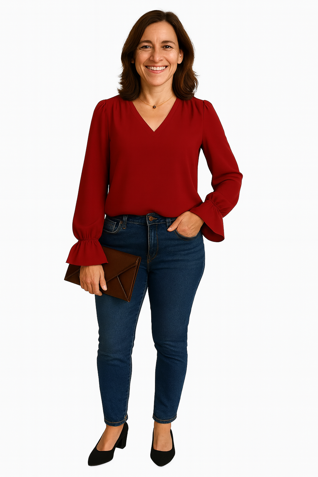 Josan | Ruffle Sleeve Chiffon Blouse