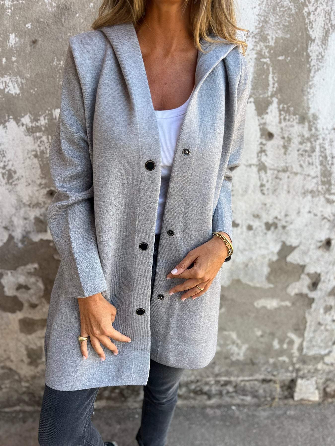 Carmela – Hooded Button Cardigan