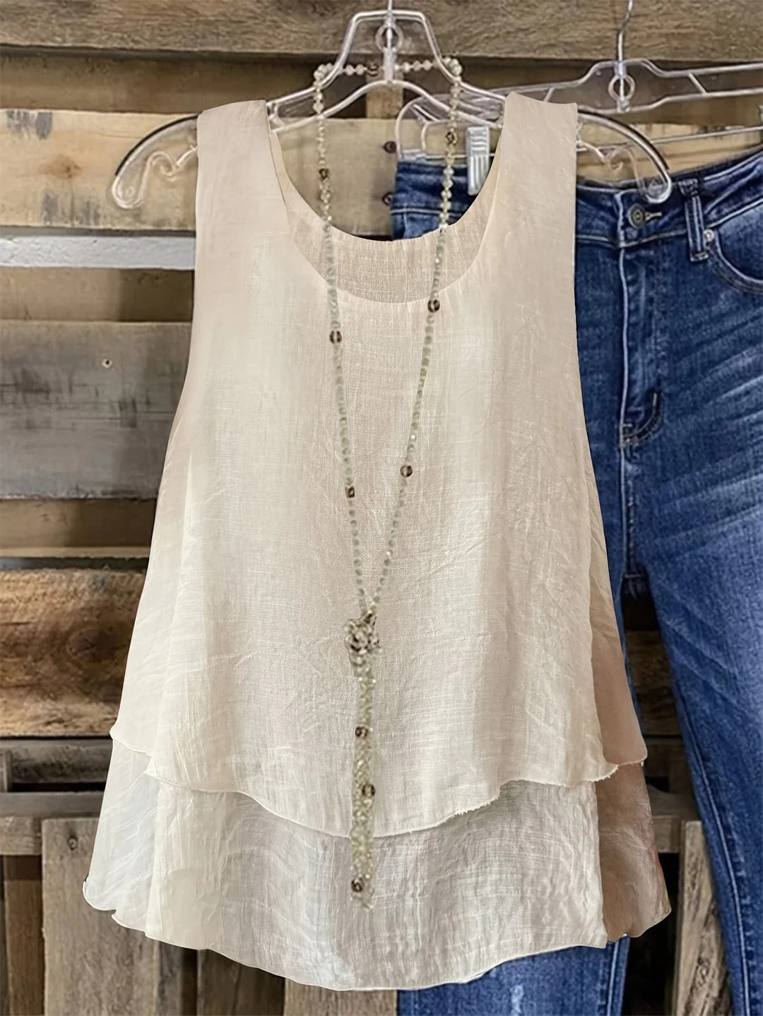 Sylvanna | Flowy Ruffled Sleeveless Top