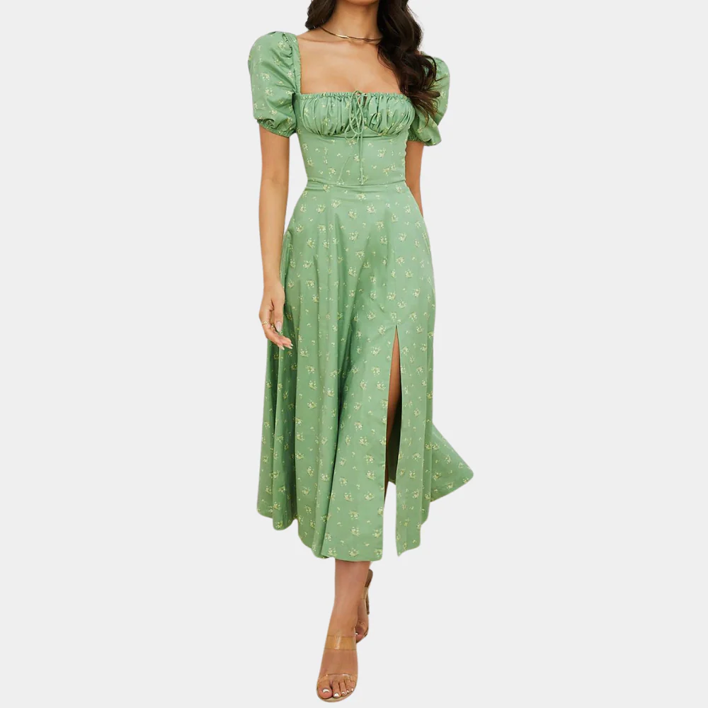 Sylvie – Floral Dress with Slit