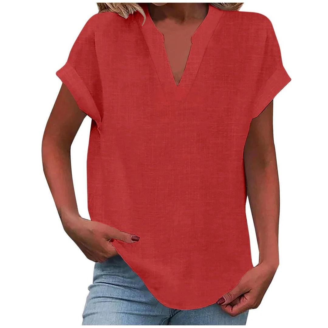 Maureen – Relaxed V-Neck Blouse