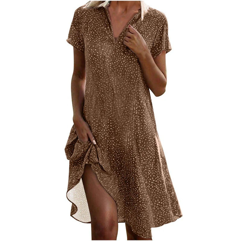 Lana – Flowy Dotted Shirt Dress