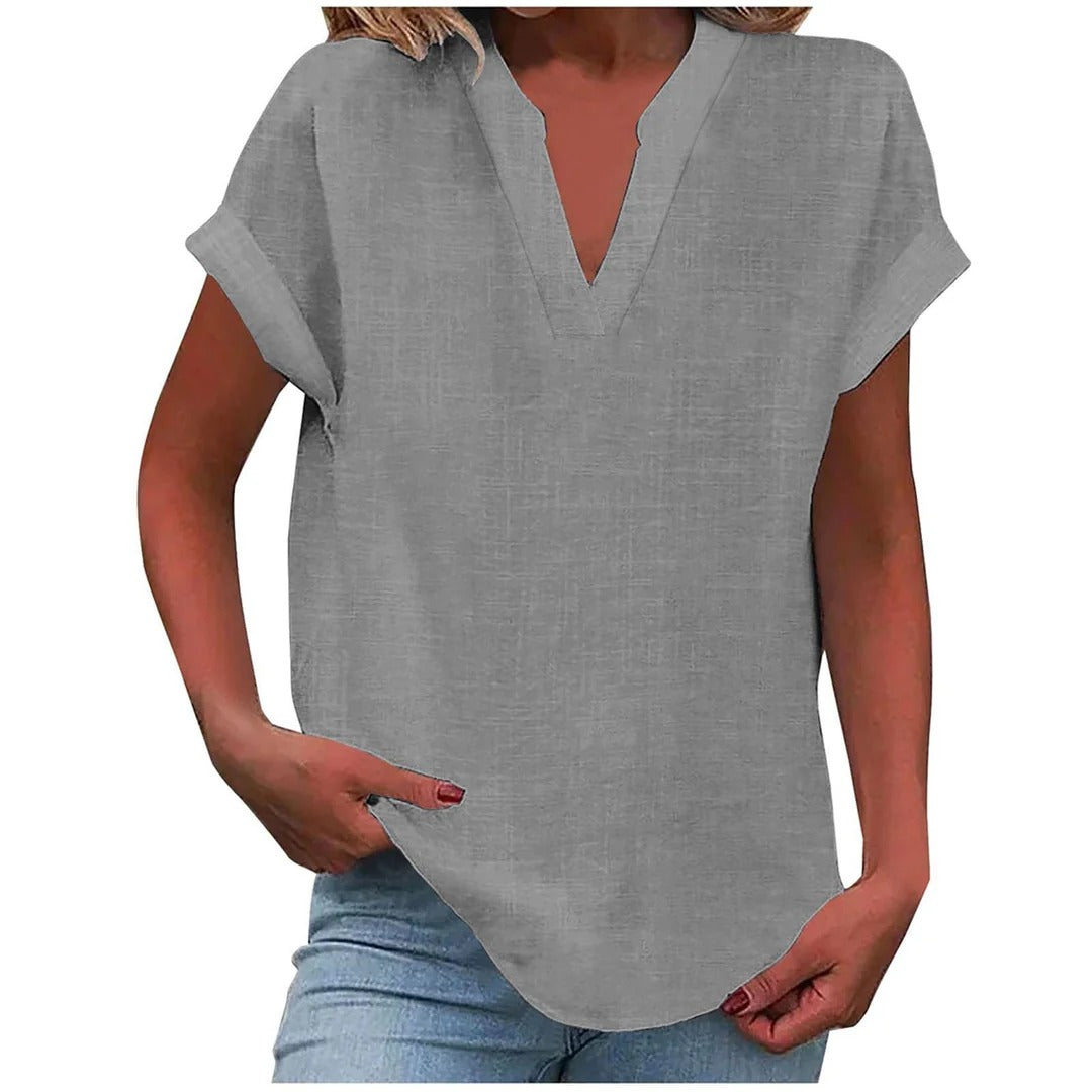 Maureen – Relaxed V-Neck Blouse