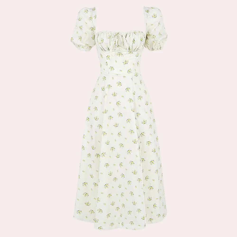 Sylvie – Floral Dress with Slit