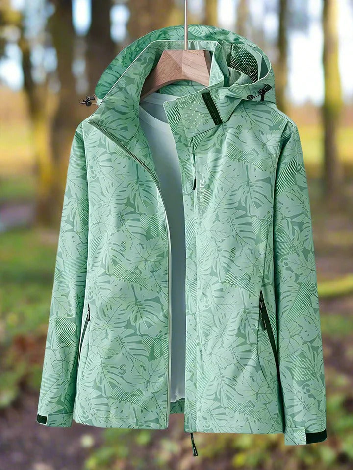 Jenissa | Waterproof Jacket with Leaf Print