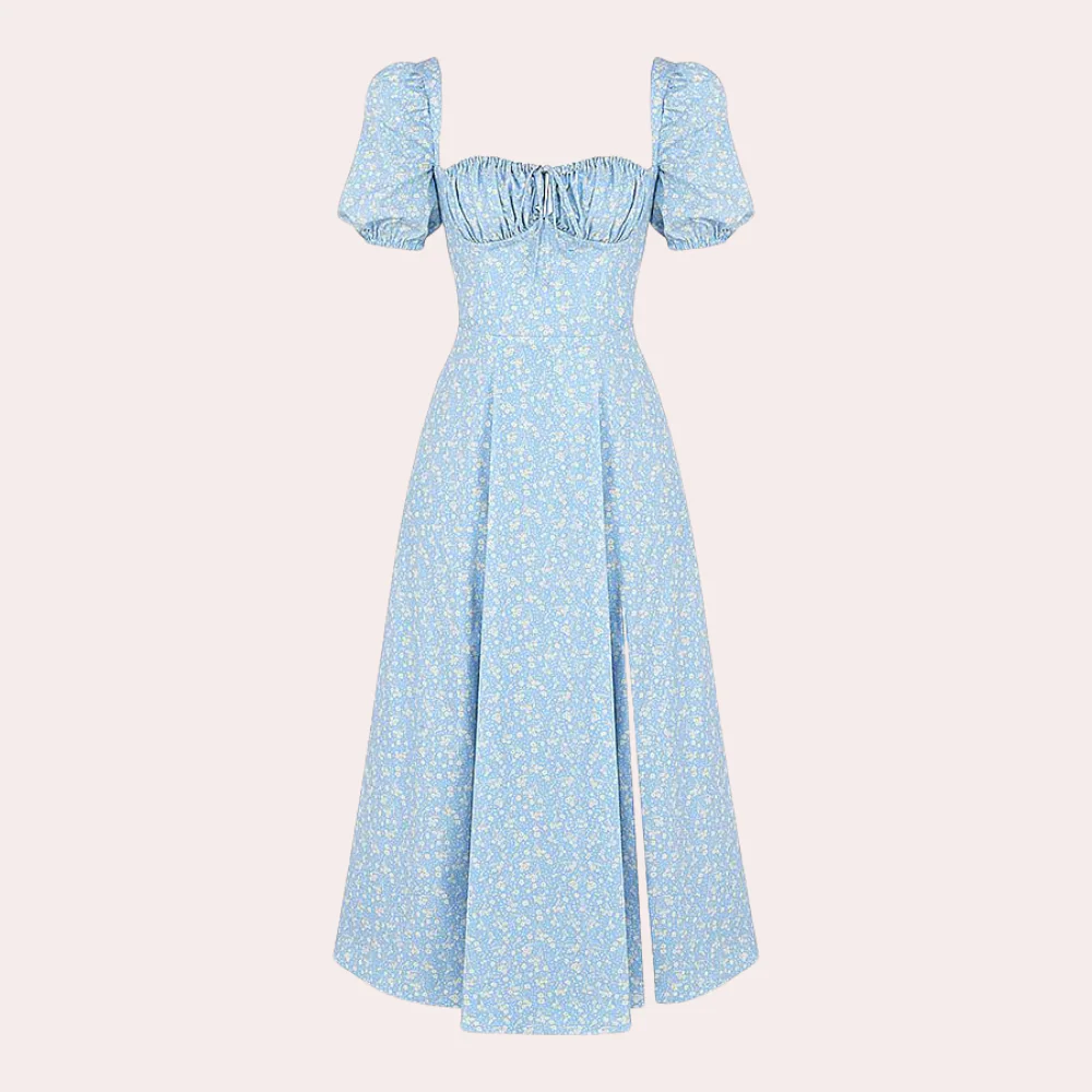 Sylvie – Floral Dress with Slit