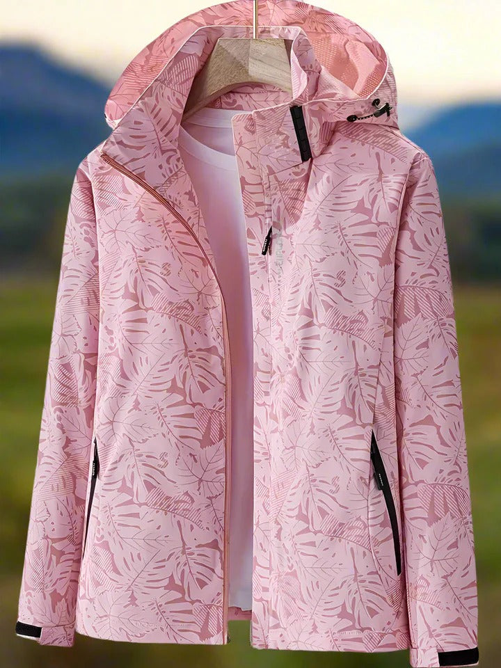Jenissa | Waterproof Jacket with Leaf Print