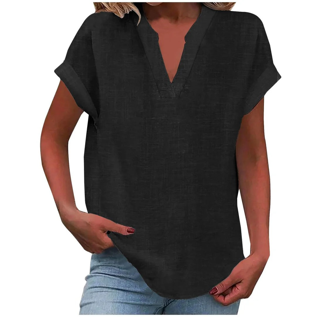 Maureen – Relaxed V-Neck Blouse