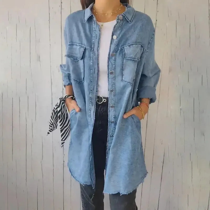 Noreen – Long Denim Shirt Jacket