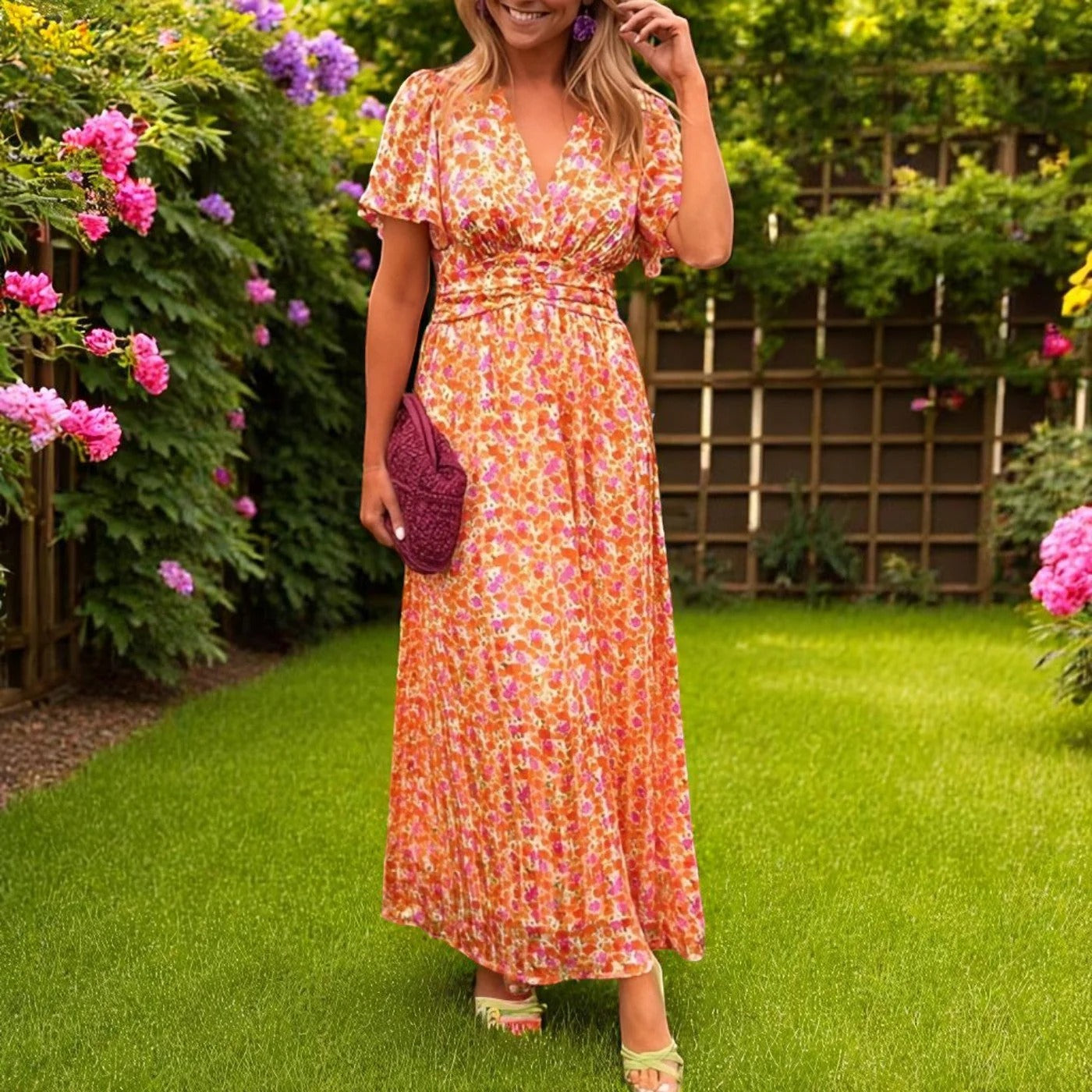 Brianna – Elegant V-Neck Dress