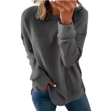 Renyze – Solid Color Long Sleeve Top