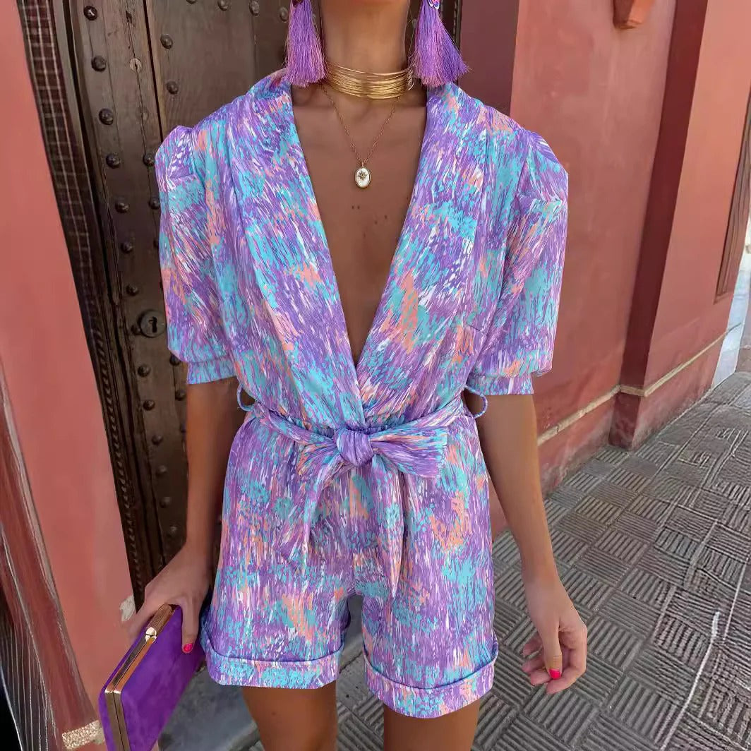 Mattea – Vibrant Belted Playsuit