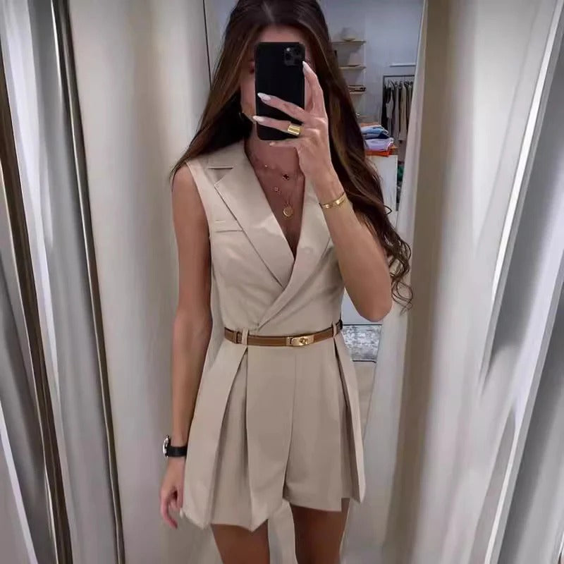Chloe – Tailored Belted Playsuit