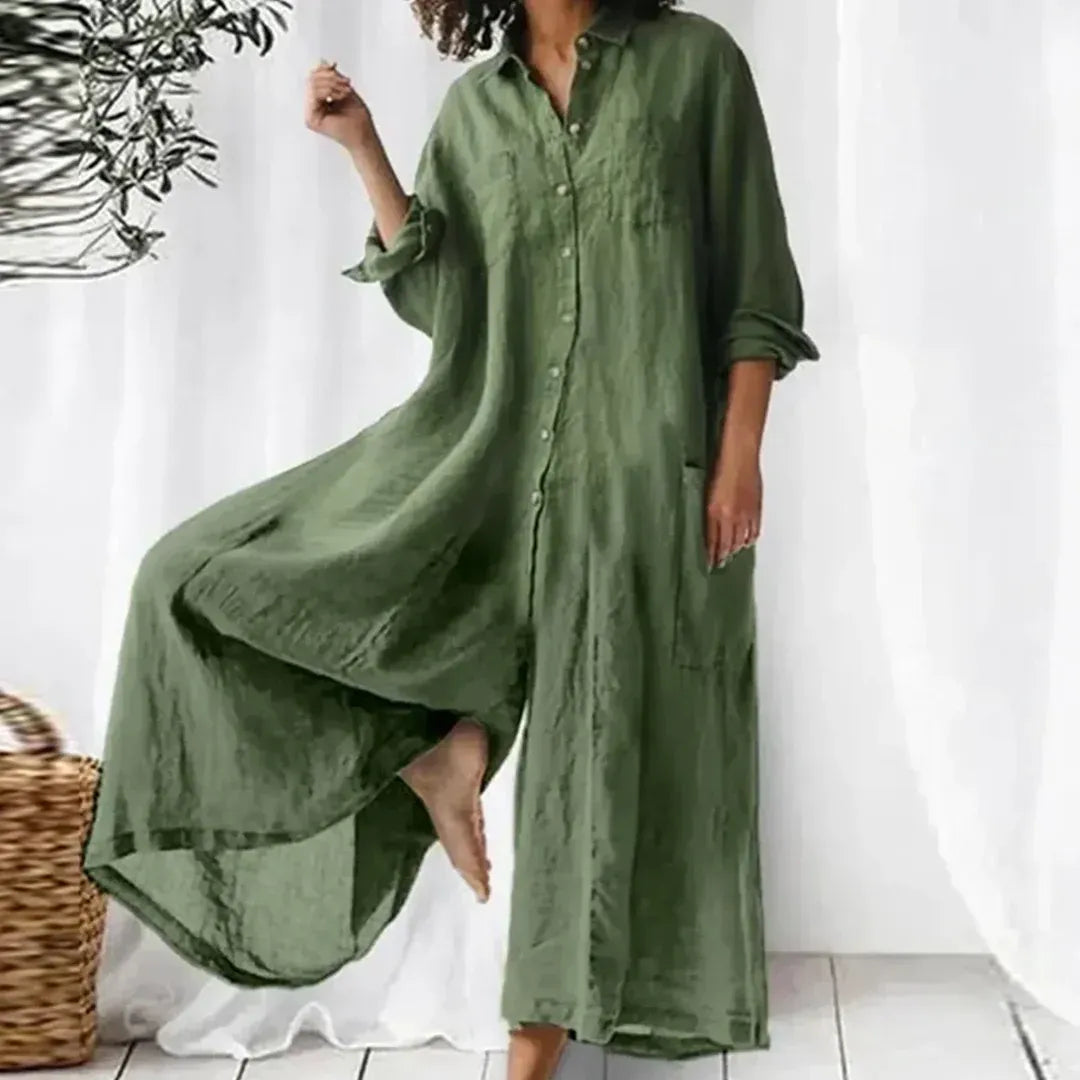 Frecia | Oversized Button-Down Jumpsuit