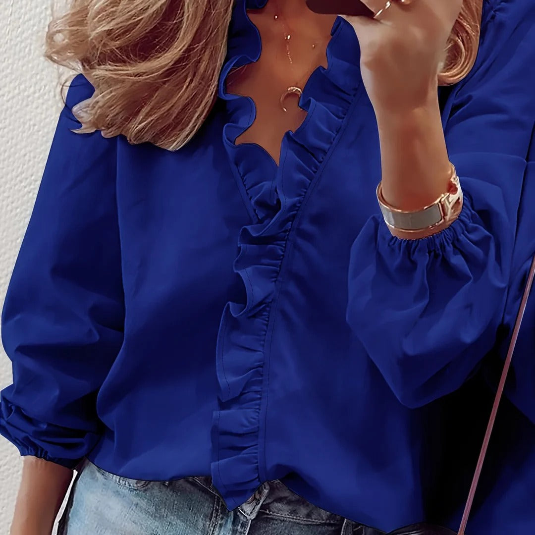 Kendra – Ruffled V-Neck Blouse