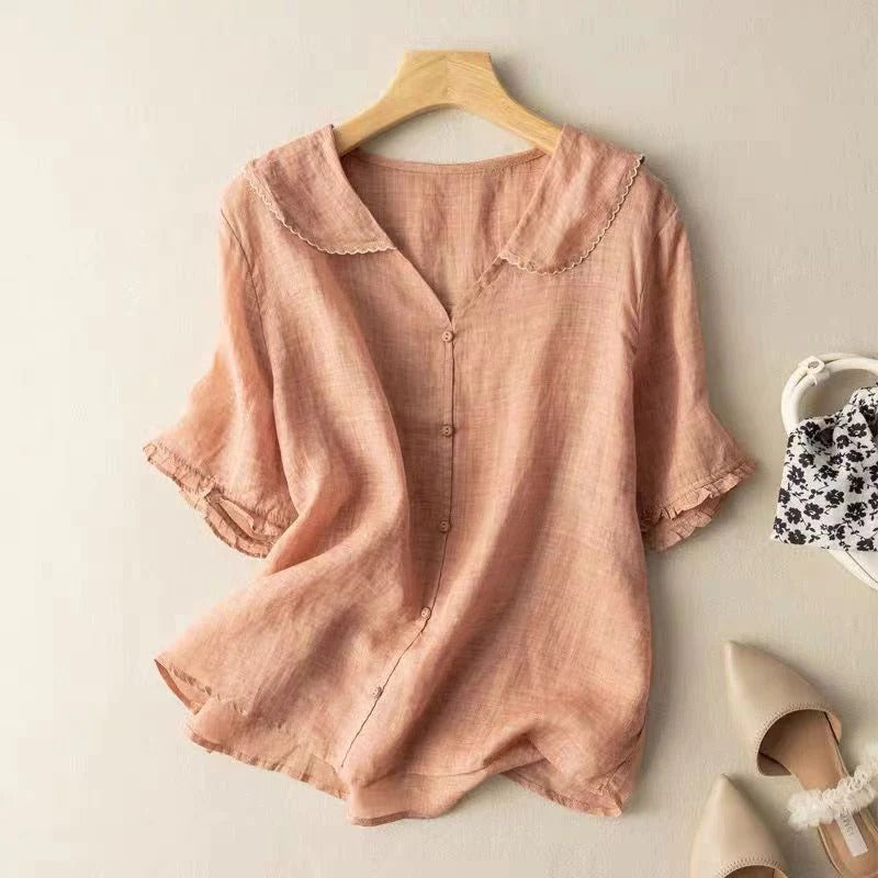 Emma – Scalloped Button Blouse