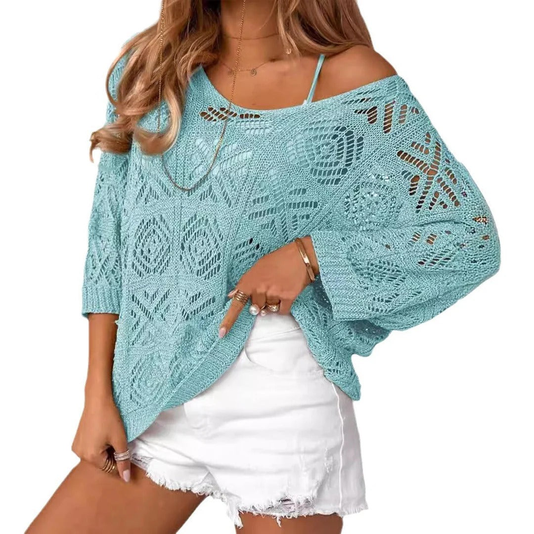 Candice – Breezy Crochet Knit Top