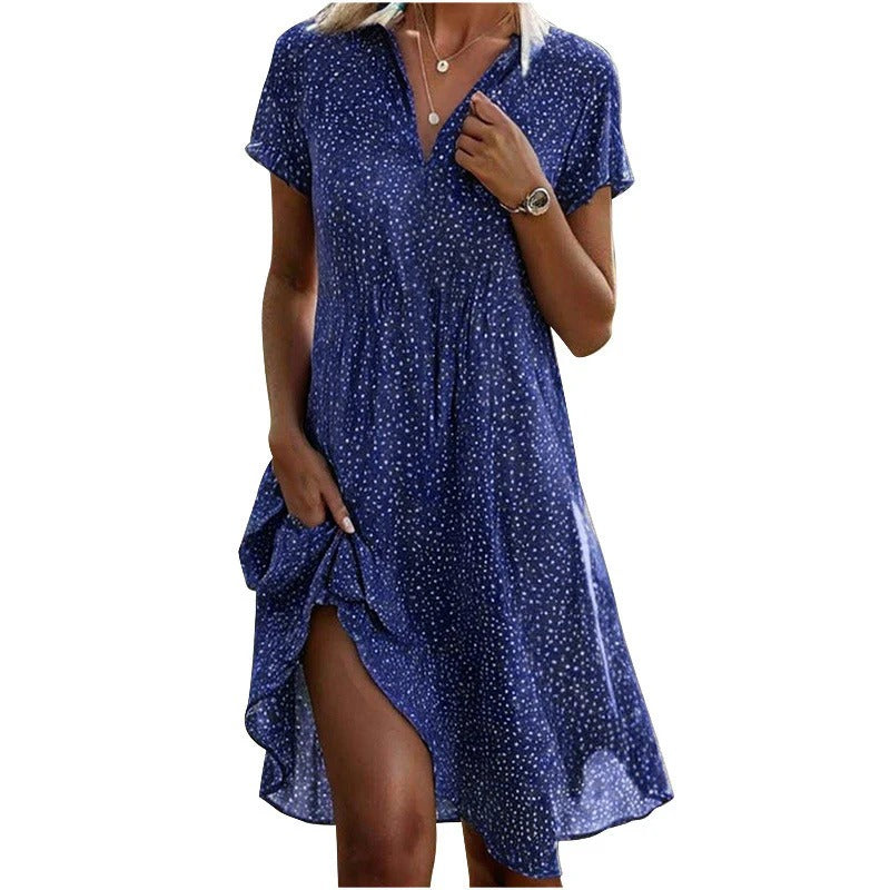 Lana – Flowy Dotted Shirt Dress