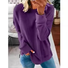Renyze – Solid Color Long Sleeve Top